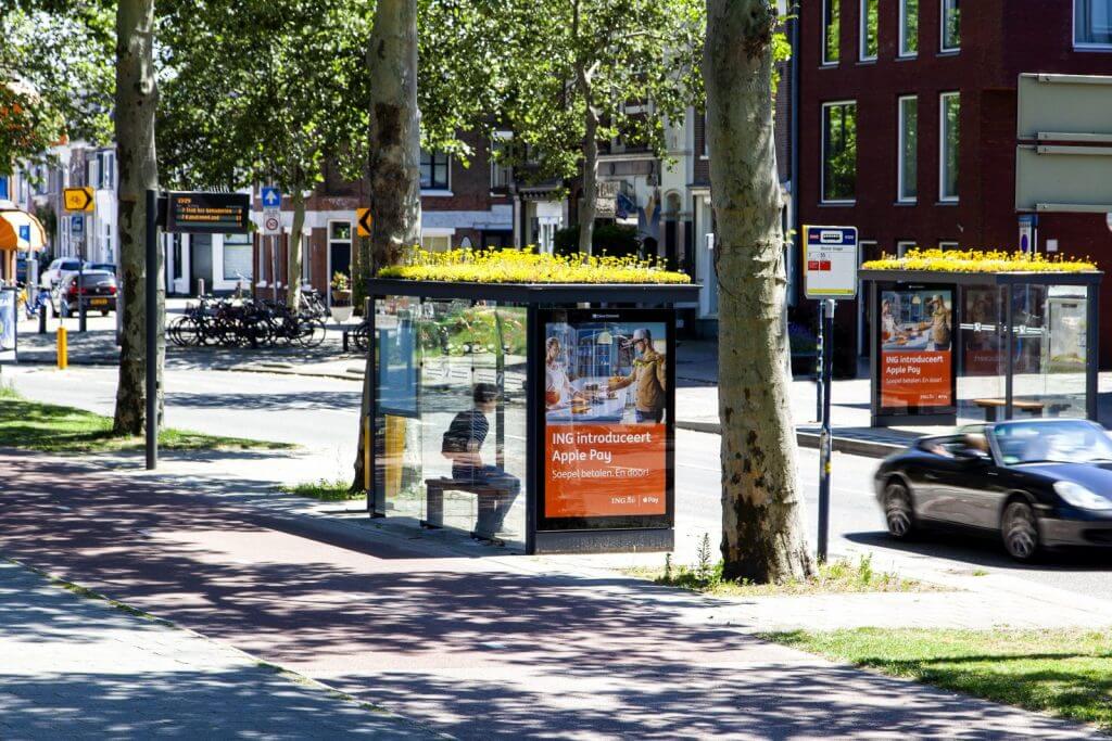 Zastávka autobusov v Utrechte, Holandsko